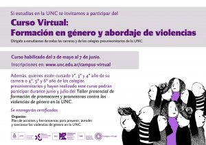 Formación en género y abordaje de violencias