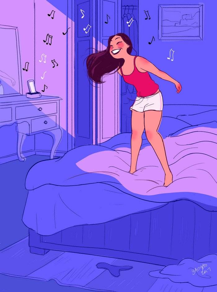 La felicidad de vivir sola, captada en 30 ilustraciones